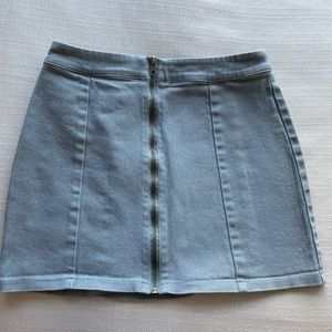 Forever 21 light blue/gray/teal skirt w zipper
